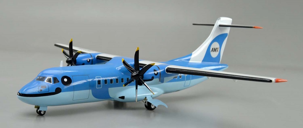 ATR42-600、天草エアライン、精密塗装済完成模型、プロペラ旅客機、木製ハンドメイド航空機模型 ウッドマンクラブ
