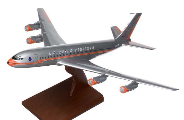 ボーイング707-320 アメリカン航空・BOEING-707-320 アメリカン航空超精密模型完成品台座付 ウッドマンクラブ