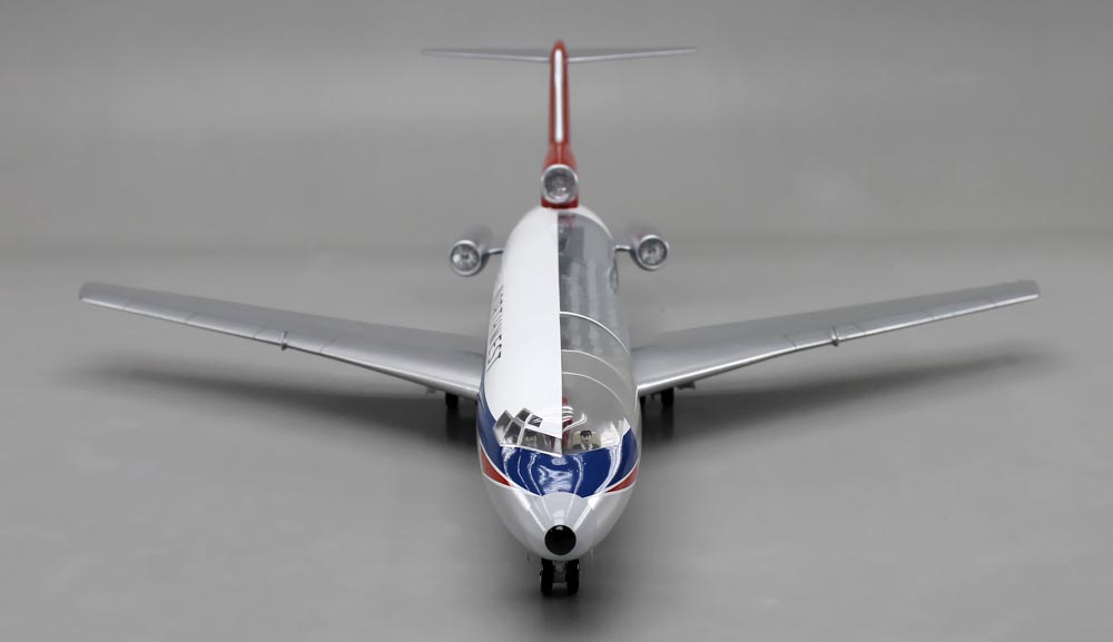 Boeing727-100 ボーイング727-100 カットモデル 1/50精密模型完成品,ギアダウン アクリル透明仕様 ハンドメイド木製ソリッドモデル、ウッドマンクラブ