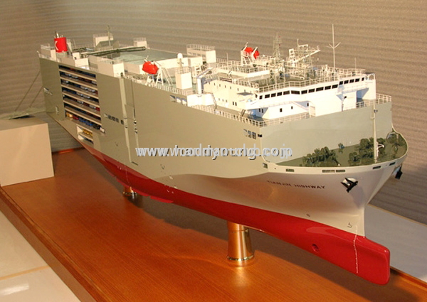 大型自動車運搬船(RO-RO-SHIP）精密模型完成品 1/350、1/200、1/144 1/100大型グラスファイバー製自動車運搬船モデル 完成品台座付き