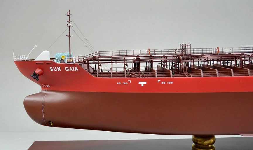 1/100 シュクユタンカー株式会社様「SUN GAIA」模型 木製ハンドメイド精密船舶模型製作会社、ウッドマンクラブ
