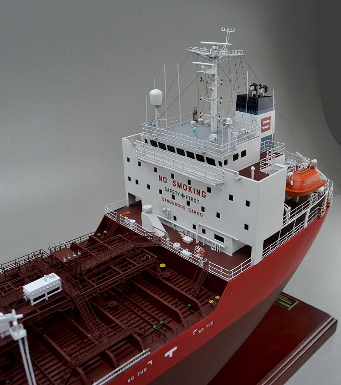 1/100 シュクユタンカー株式会社様「SUN GAIA」模型 木製ハンドメイド精密船舶模型製作会社、ウッドマンクラブ