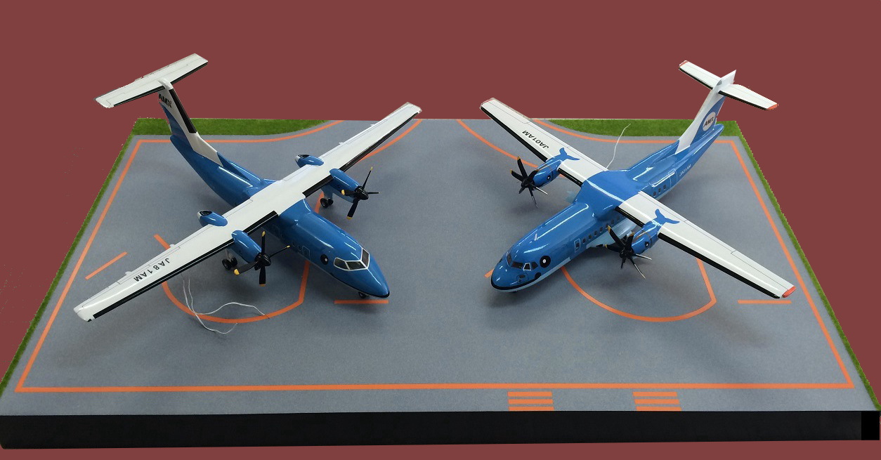 DHC DASH-8-103、天草エアライン、精密塗装済完成模型、プロペラ旅客機、木製ハンドメイド航空機模型 ウッドマンクラブ