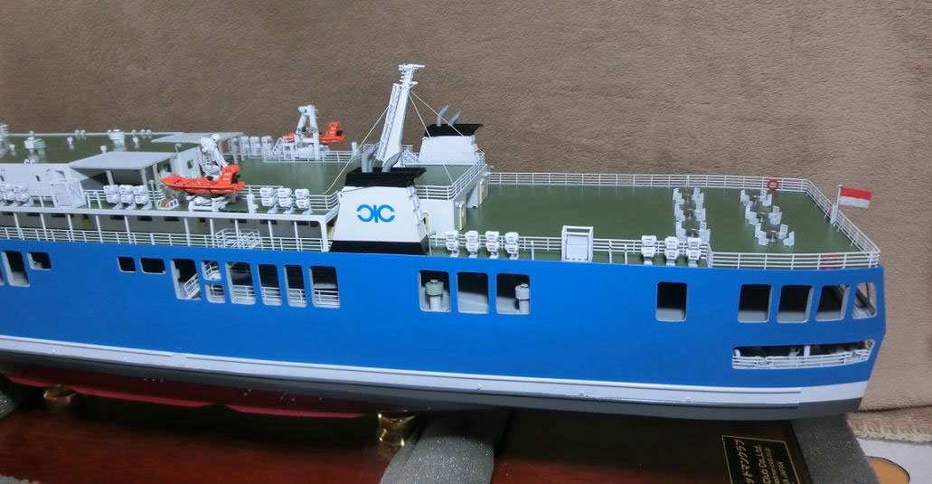 1/200 インドネシア・フェリーボート「WINDU KARSA」フェリー模型 木製ハンドメイド精密船舶模型、ウッドマンクラブ