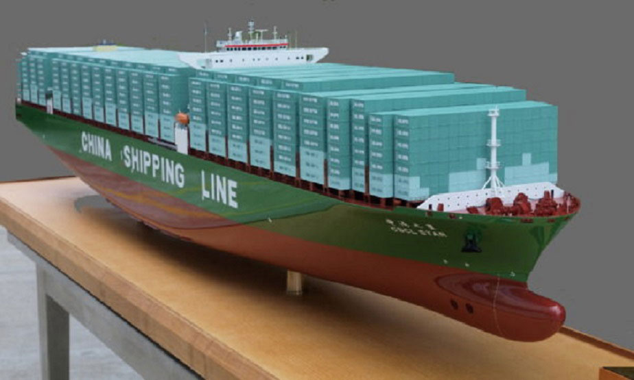 1/100 コンテナ輸送船 展示用精密コンテン運搬船模型 モデルシップ 完成品 ウッドマンクラブ