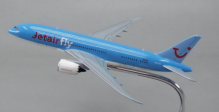 ボーイング787-8 ジェットエア・BOEING-787-8JETAIRジャンボ機超精密模型完成品台座付