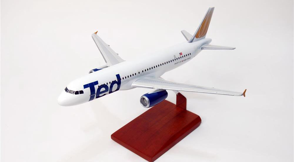 エアバスA320-200 テッド航空・AIRBUS-A320-200 テッド航空超精密模型完成品台座付