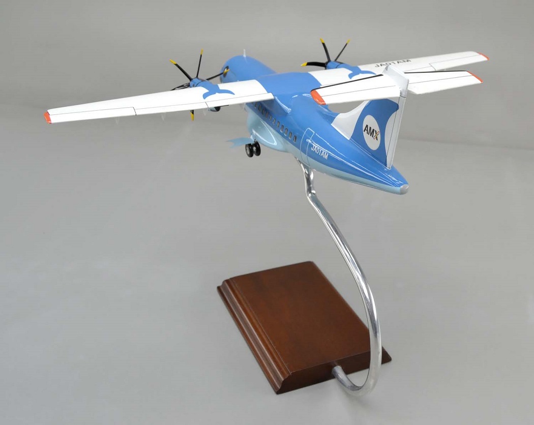 ATR42-600 天草エアライン 1/60 ターボプロッププロペラ旅客機精密模型完成品台座付 ウッドマンクラブ