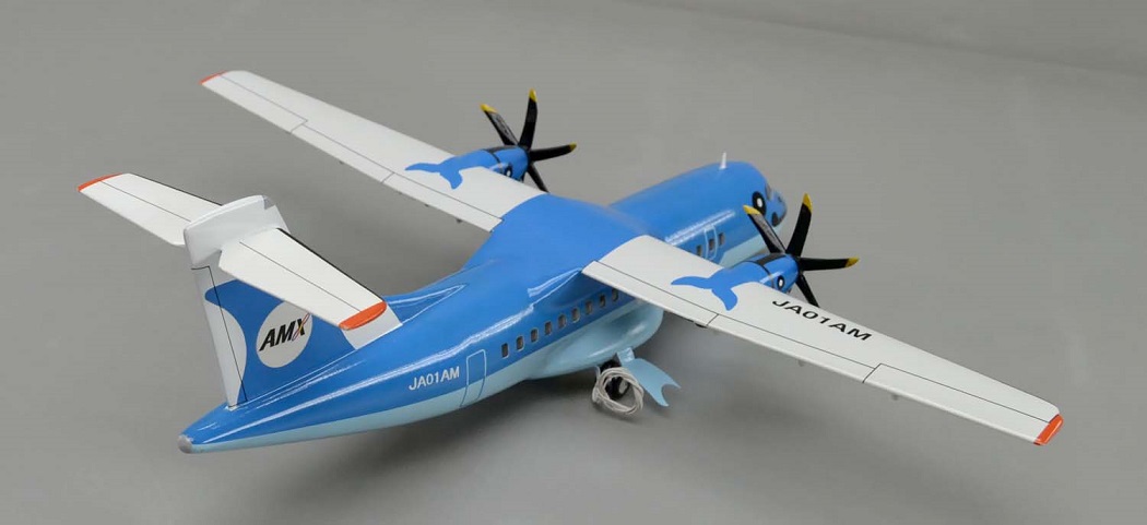 ATR42-600 天草エアライン 1/60 ターボプロッププロペラ旅客機精密模型完成品台座付 ウッドマンクラブ