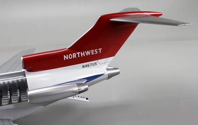 Boeing727-100 ボーイング727-100 カットモデル 1/50精密模型完成品,ギアダウン アクリル透明仕様 ハンドメイド木製ソリッドモデル、ウッドマンクラブ