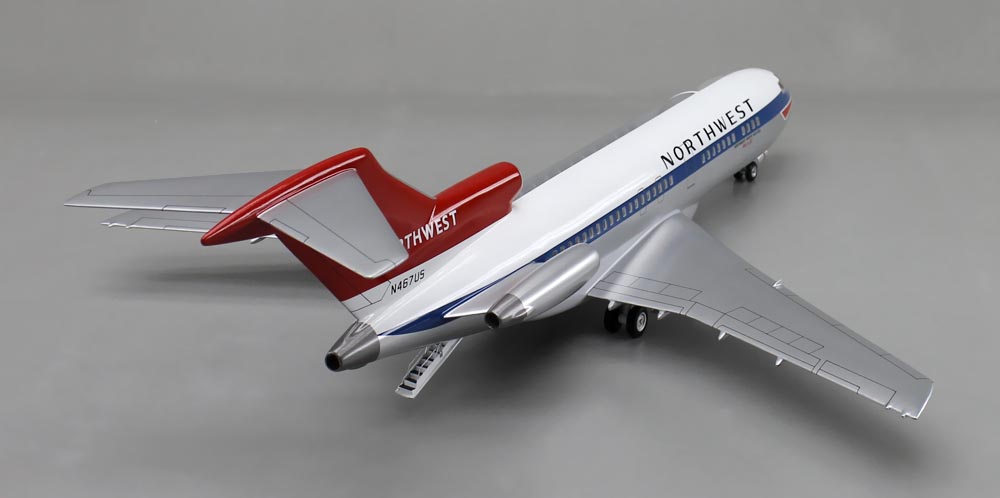 Boeing727-100 ボーイング727-100 カットモデル 1/50精密模型完成品,ギアダウン アクリル透明仕様 ハンドメイド木製ソリッドモデル、ウッドマンクラブ