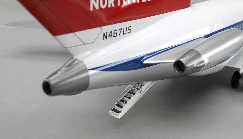 Boeing727-100 ボーイング727-100 カットモデル 1/50精密模型完成品,ギアダウン アクリル透明仕様 ハンドメイド木製ソリッドモデル、ウッドマンクラブ