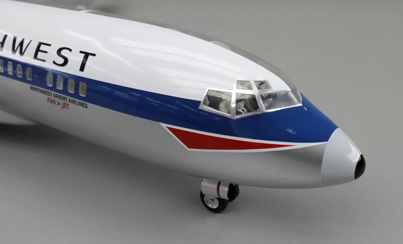 Boeing727-100 ボーイング727-100 カットモデル 1/50精密模型完成品,ギアダウン アクリル透明仕様 ハンドメイド木製ソリッドモデル、ウッドマンクラブ