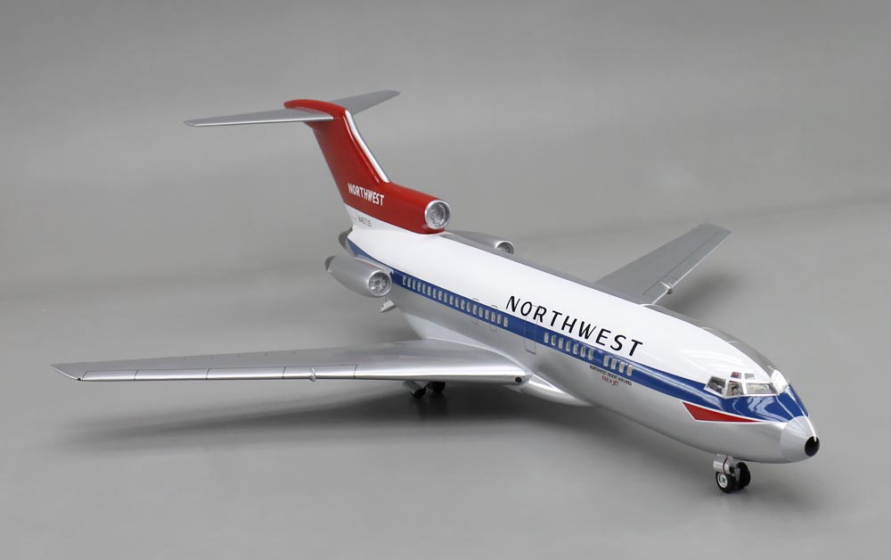 Boeing727-100 ボーイング727-100 カットモデル 1/50精密模型完成品,ギアダウン アクリル透明仕様 ハンドメイド木製ソリッドモデル、ウッドマンクラブ