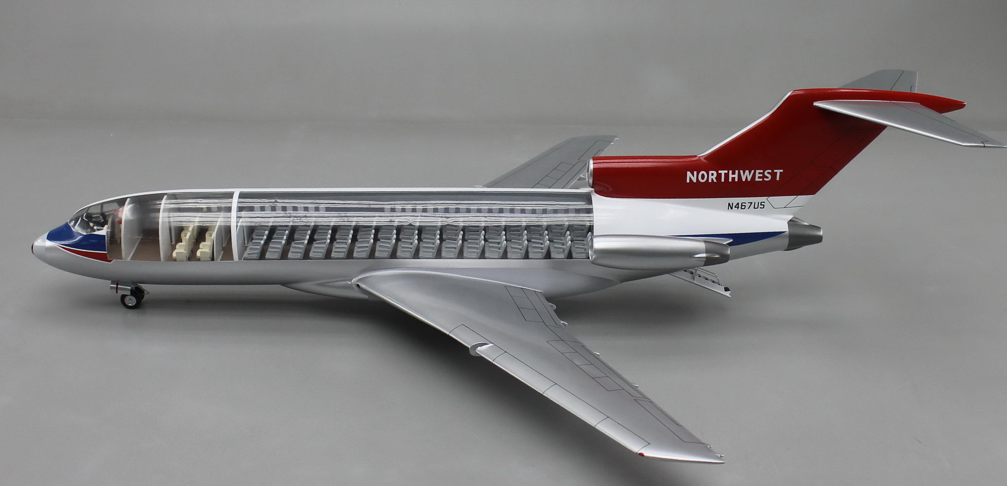 ボーイング727-100 ノースウェスト航空塗装仕様 内部開示精密モデル