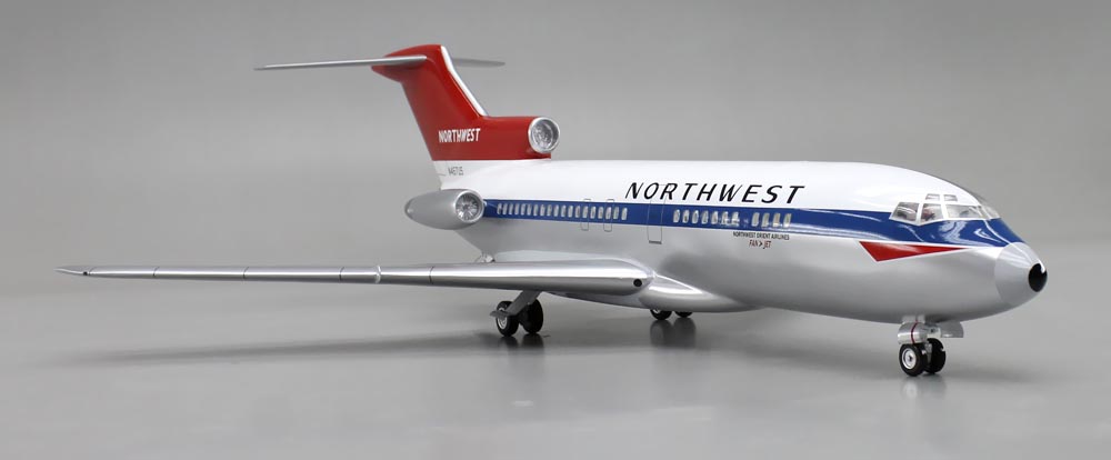 Boeing727-100 ボーイング727-100 カットモデル 1/50精密模型完成品,ギアダウン アクリル透明仕様 ハンドメイド木製ソリッドモデル、ウッドマンクラブ