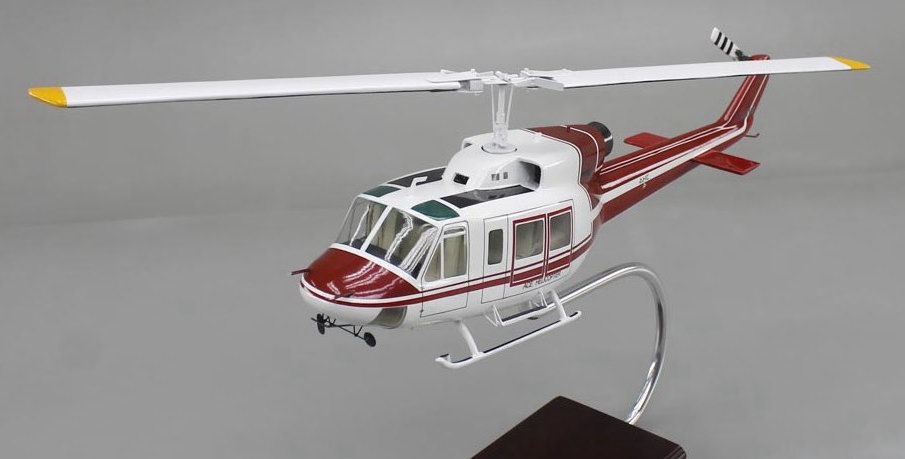 ベル式214B ヘリコプター  (株)エースヘリコプター仕様 精密航空機模型完成品 木製ソリッドモデル 精密航空機模型製作と通販専門店 ウッドマンクラブ