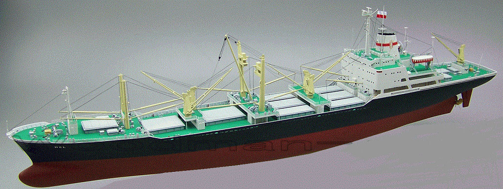 1/100 バラ積み貨物船 MV-HEL 木製精密模型 精密模型製作専門店 ウッドマンクラブ