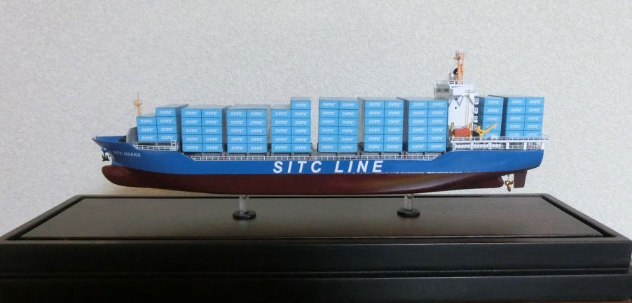 1/700 コンテナ運搬船「SITC OSAKA」FRP製ハンドメイド,精密船舶模型製作販売専門店,ウッドマンクラブ