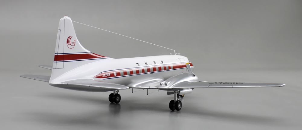 コンベア240(CV240) TWA 東亜航空塗装仕様 精密模型完成品,ギアダウン　操縦席・客席窓=アクリル透明仕様 ハンドメイド木製ソリッドモデル、ウッドマンクラブ