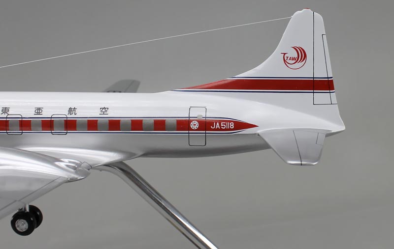 コンベア240(CV240) TWA 東亜航空塗装仕様 精密模型完成品,ギアダウン　操縦席・客席窓=アクリル透明仕様 ハンドメイド木製ソリッドモデル、ウッドマンクラブ