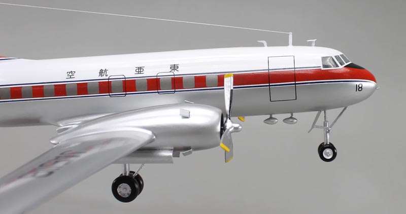 コンベア240(CV240) TWA 東亜航空塗装仕様 精密模型完成品,ギアダウン　操縦席・客席窓=アクリル透明仕様 ハンドメイド木製ソリッドモデル、ウッドマンクラブ