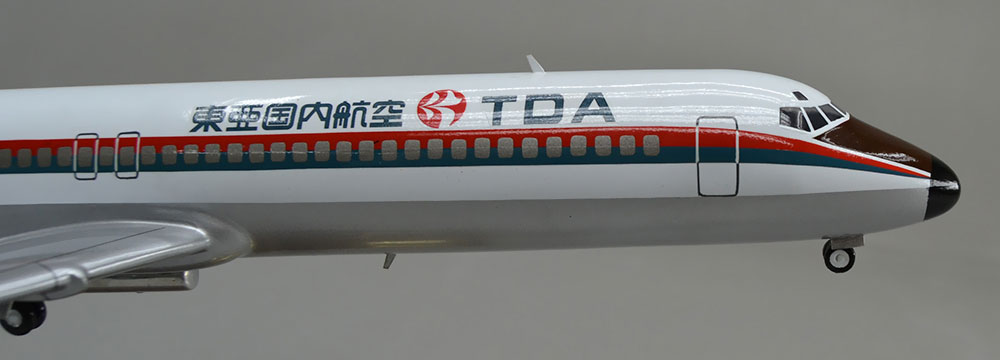 ダグラスDC-9-41、東亜国内航空航空、TDA精密塗装済完成模型、双発ジェット旅客機、木製ハンドメイド航空機模型 ウッドマンクラブ