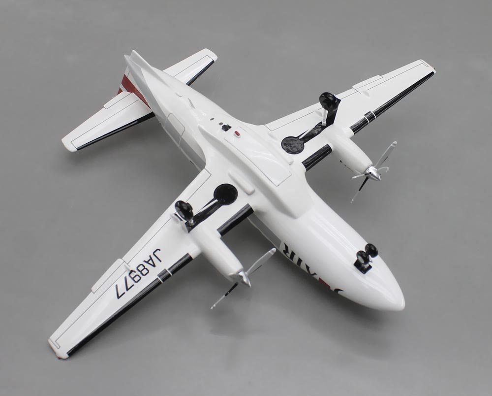 BAe JETSTREAM 31 ジェットストリーム31 小型プロペラ旅客機 精密模型完成品,ギアダウン、プロペラ回転　操縦席・客席窓=アクリル透明仕様 ハンドメイド木製ソリッドモデル、ウッドマンクラブ