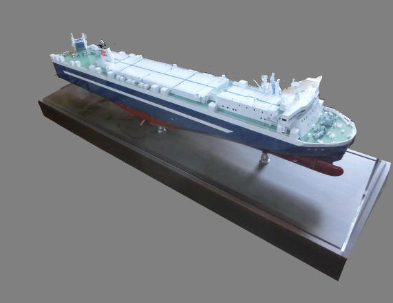 1/150 自動車運搬船 Roll-on/Roll-off Ship 海王丸 オーシャントランス FRP製精密模型 精密模型製作専門店 ウッドマンクラブ