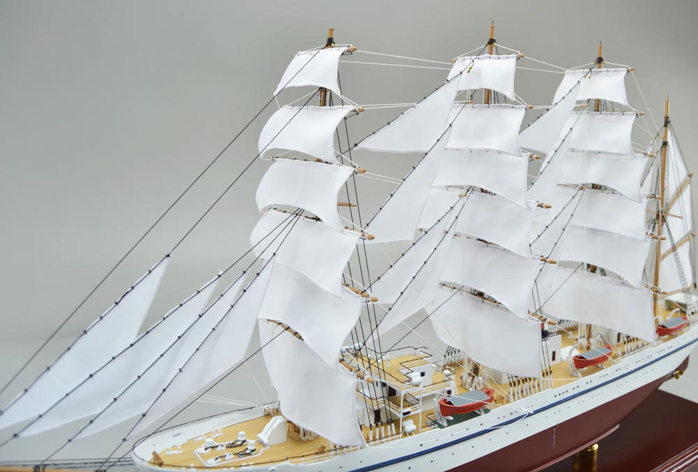 □大型帆船 日本丸精密模型完成品 精密帆船模型 ハンドメイド木製帆船 