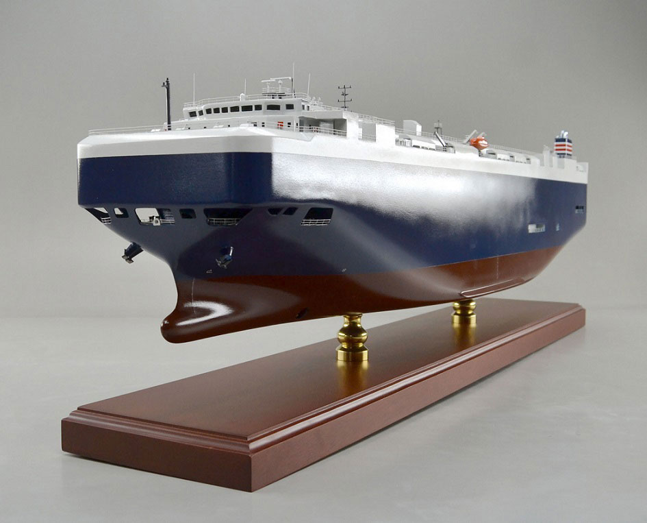 1/150 自動車運搬船 Roll-on/Roll-off Ship 内部カットモデル 木製精密模型 モデルシップ制作,展示模型,製作専門店,精密船舶模型完成品,ウッドマンクラブ