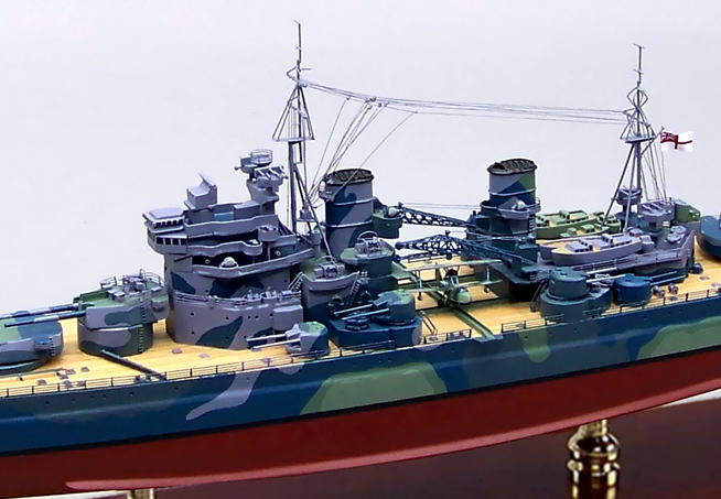 1/350 イギリス海軍戦艦プリンス オブ ウェールズ(HMS PRINCE OF WALES)精密模型完成品塗装済、英国海軍木製ハンドメイド精密艦船模型 ウッドマンクラブ