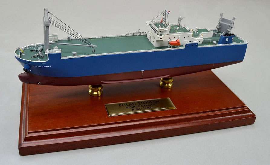 1/400 自動車運搬船 Roll-on/Roll-off Ship プラウ ティオマン(PULAU TIOMAN) 木製精密模型,モデルシップ制作,展示模型,製作専門店,精密船舶模型完成品,ウッドマンクラブ
