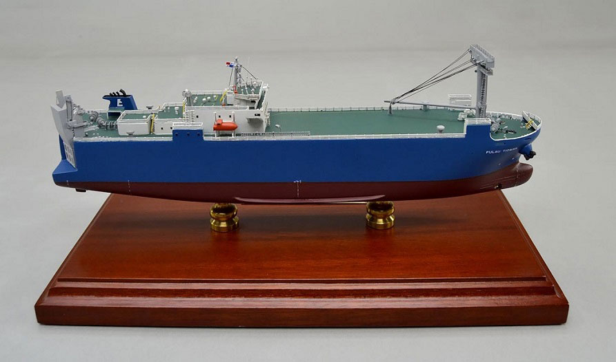 1/400 自動車運搬船 Roll-on/Roll-off Ship プラウ ティオマン(PULAU TIOMAN) 木製精密模型 モデルシップ制作,展示模型,製作専門店,精密船舶模型完成品,ウッドマンクラブ