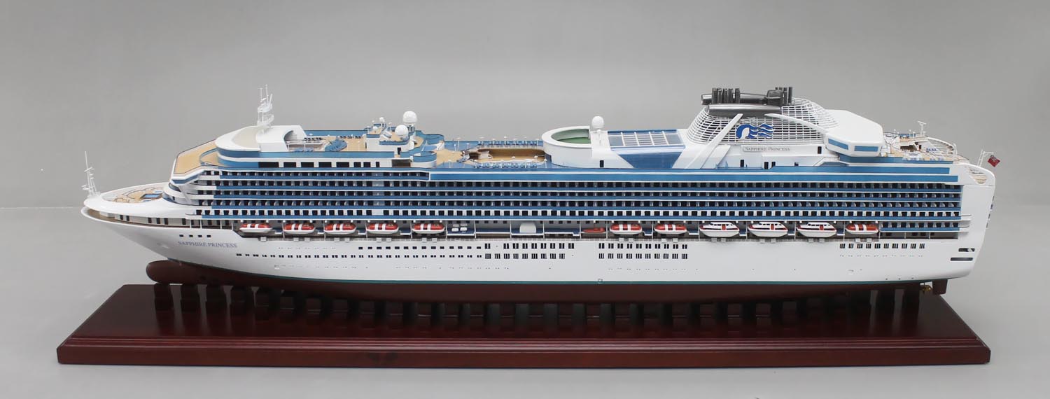 サファイアプリンセス(SAPPHIRE PRINCESS)超精密模型完成品 1/350、1/200、1/144 大型木製ハンドメイド客船モデル完成品台座付き ウッドアｍンクラブ