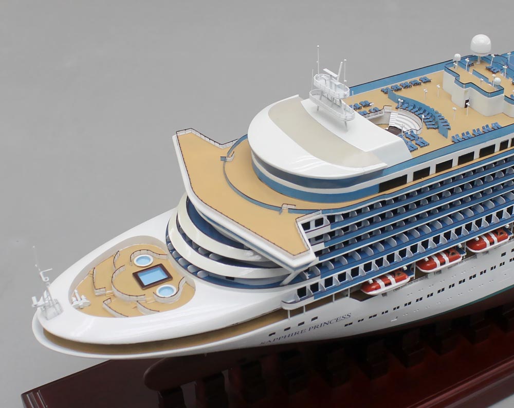 サファイアプリンセス(SAPPHIRE PRINCESS)超精密模型完成品 1/350、1/200、1/144 大型木製ハンドメイド客船モデル完成品台座付き ウッドアｍンクラブ