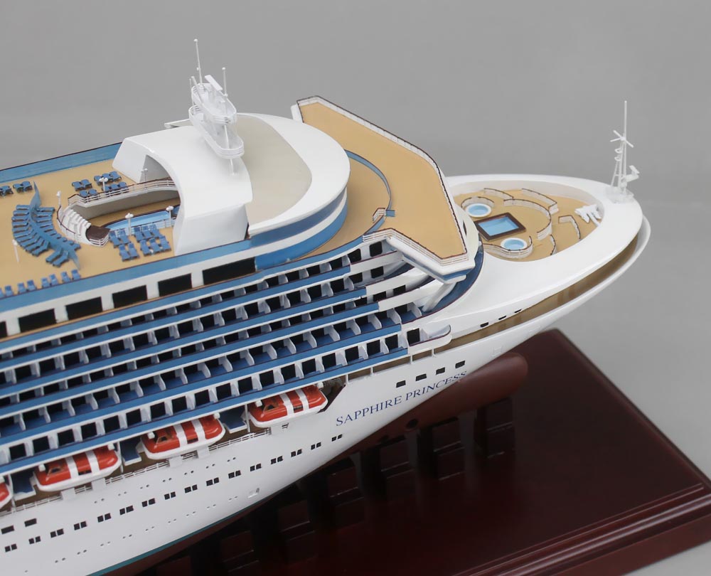 サファイアプリンセス(SAPPHIRE PRINCESS)超精密模型完成品 1/350、1/200、1/144 大型木製ハンドメイド客船モデル完成品台座付き ウッドアｍンクラブ
