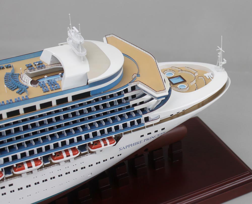 サファイアプリンセス(SAPPHIRE PRINCESS)超精密模型完成品 1/350、1/200、1/144 大型木製ハンドメイド客船モデル完成品台座付き ウッドアｍンクラブ