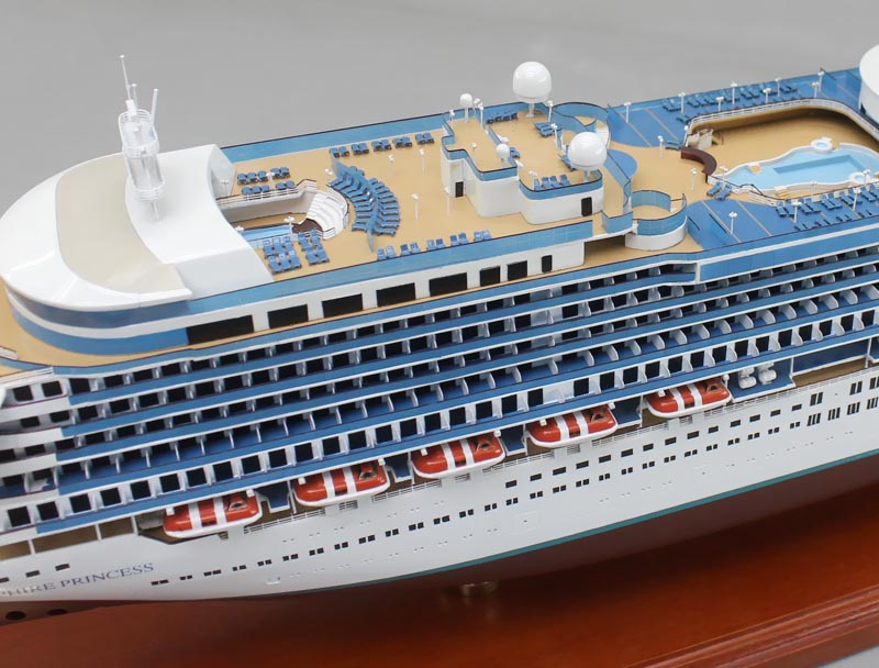 サファイアプリンセス(SAPPHIRE PRINCESS)超精密模型完成品 1/350、1/200、1/144 大型木製ハンドメイド客船モデル完成品台座付き ウッドアｍンクラブ