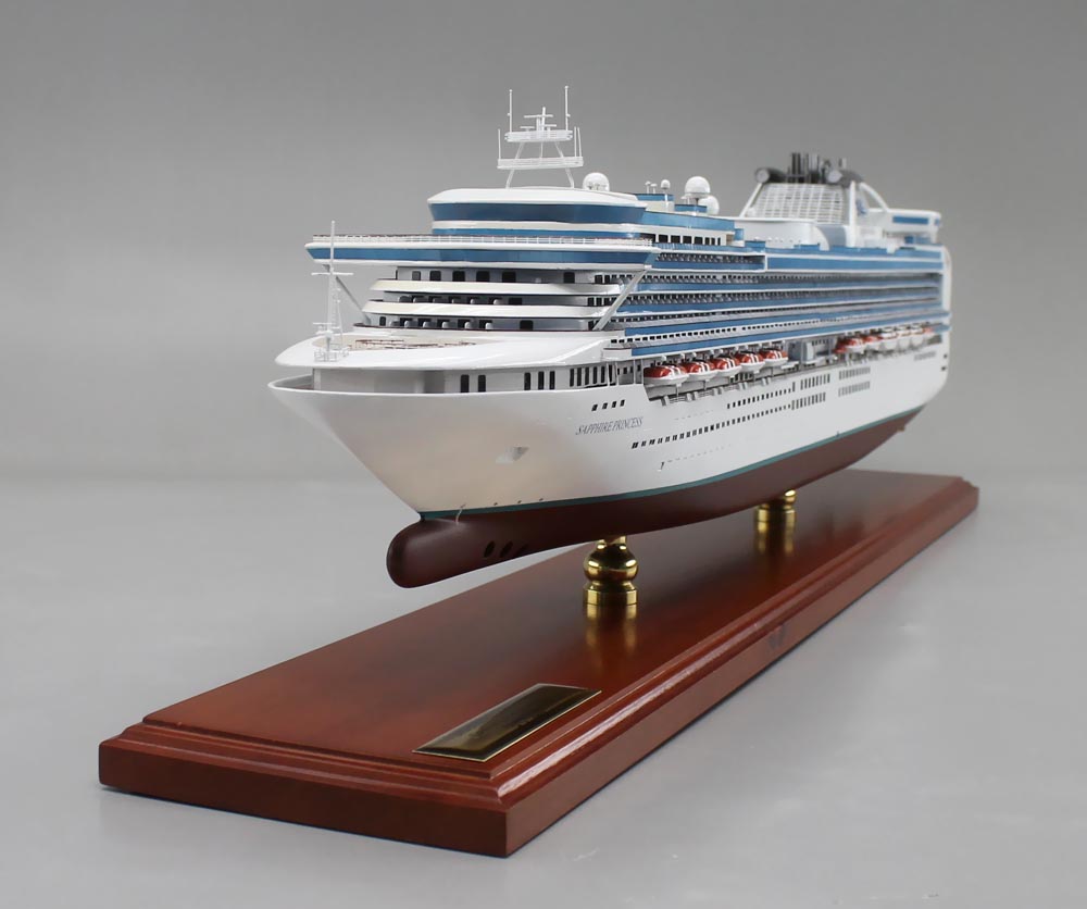 サファイアプリンセス(SAPPHIRE PRINCESS)超精密模型完成品 1/350、1/200、1/144 大型木製ハンドメイド客船モデル完成品台座付き ウッドアｍンクラブ