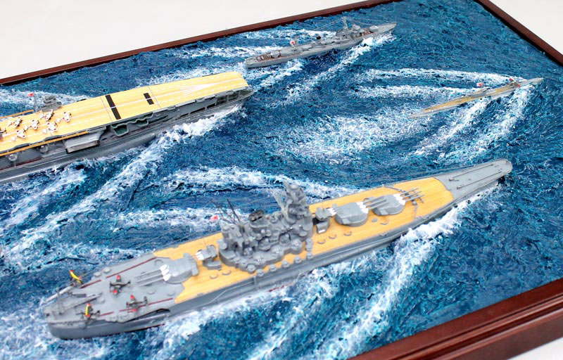 1/700 戦艦大和・重巡高雄・空母赤城・駆逐艦雪風・潜水艦イ-19各精密艦船模型を洋上ジオラマで再現・精密模型完成品の製作と通販専門店 ウッドマンクラブ