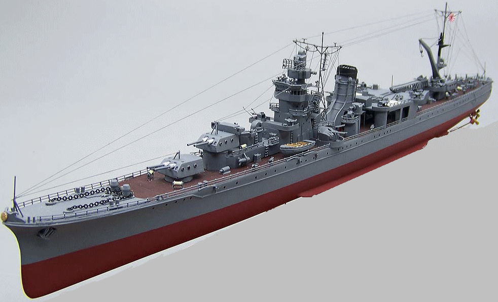 軽巡洋艦矢矧 木製ハンドメイド超精密艦船模型完成品