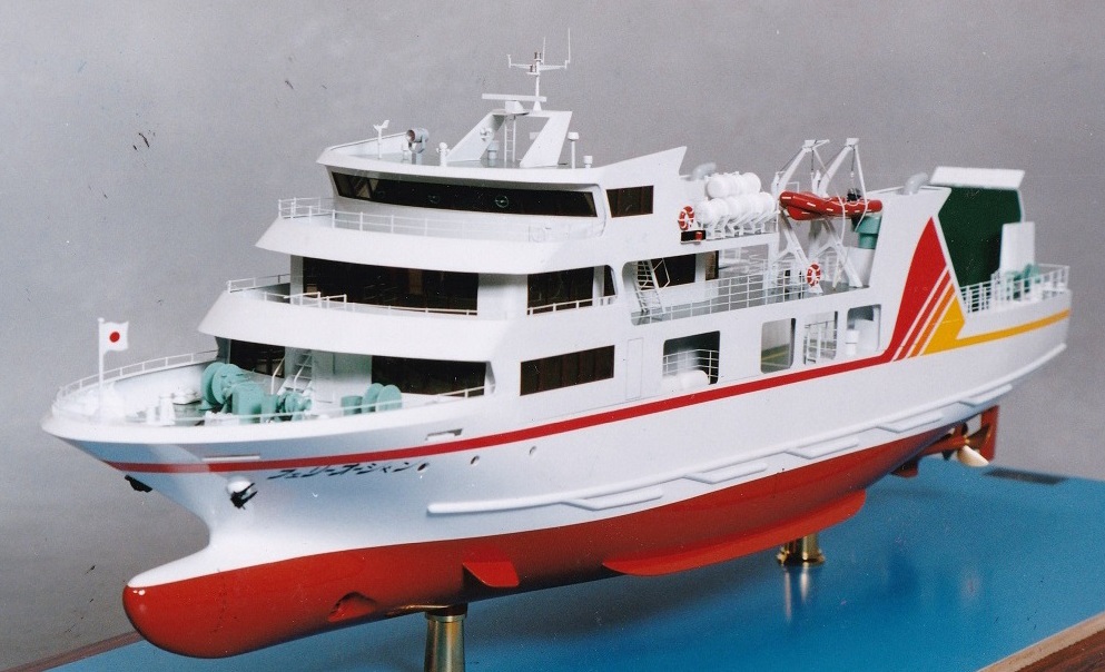 1/100 五島旅客船(株)フェリーオーシャン「FERRY OCEAN」フェリー模型 木製ハンドメイド精密船舶模型、ウッドマンクラブ