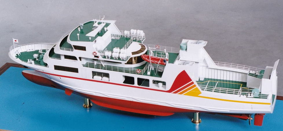 1/100 五島旅客船(株)フェリーオーシャン「FERRY OCEAN」フェリー模型 木製ハンドメイド精密船舶模型、ウッドマンクラブ