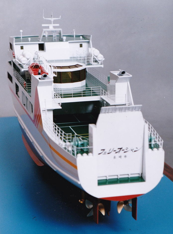 1/100 五島旅客船(株)フェリーオーシャン「FERRY OCEAN」フェリー模型 木製ハンドメイド精密船舶模型、ウッドマンクラブ