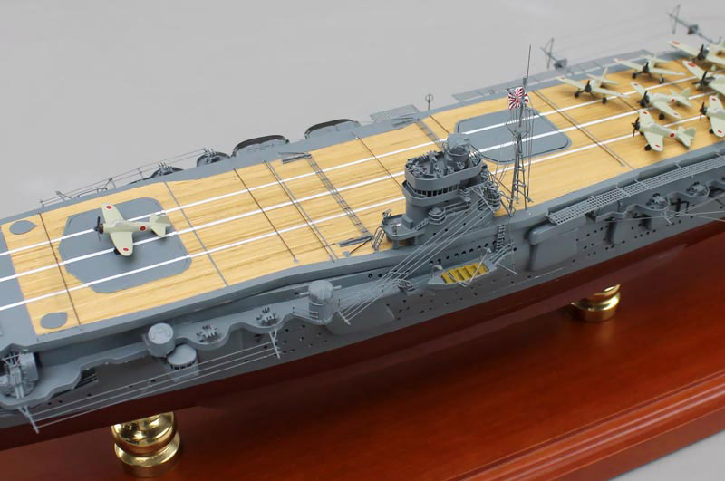 1/350空母飛龍精密模型完成品塗装済、木製ハンドメイド艦船模型、空母飛龍精密艦船模型完成品台座付の製作と通販専門店 ウッドマンクラブ