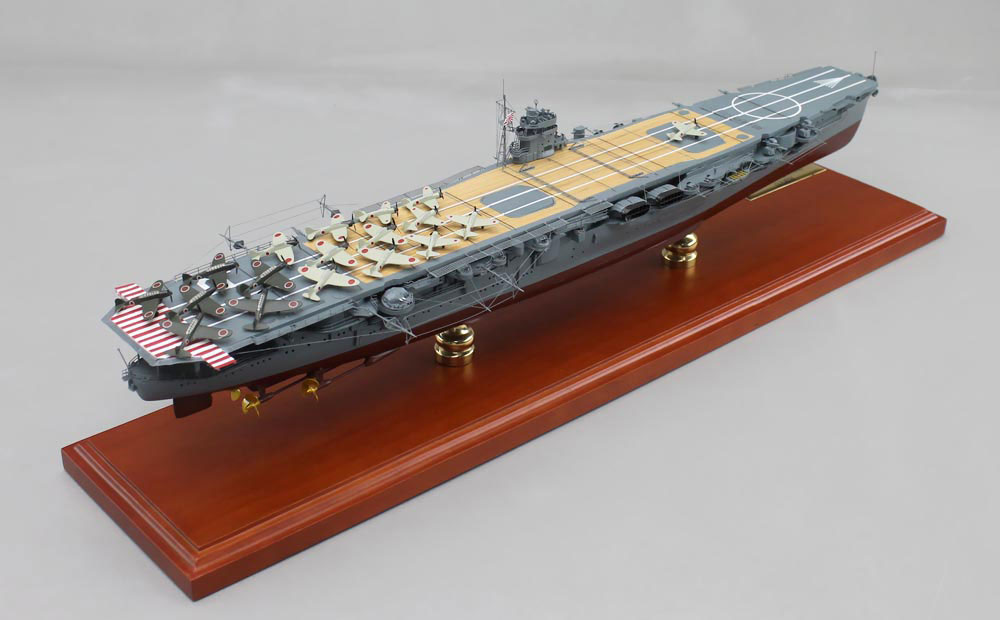 1/350空母飛龍精密模型完成品塗装済、木製ハンドメイド艦船模型、空母飛龍精密艦船模型完成品台座付の製作と通販専門店 ウッドマンクラブ