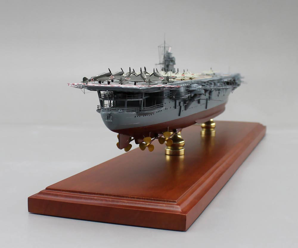 1/350空母飛龍精密模型完成品塗装済、木製ハンドメイド艦船模型、空母飛龍精密艦船模型完成品台座付の製作と通販専門店 ウッドマンクラブ