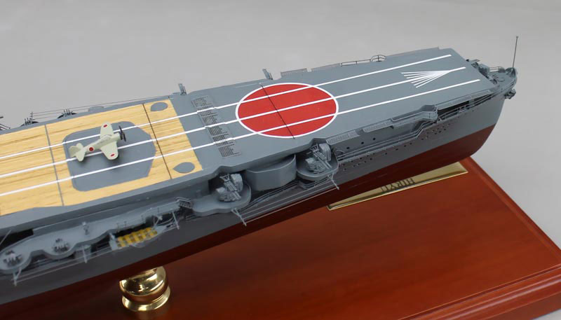 1/350空母飛龍精密模型完成品塗装済、木製ハンドメイド艦船模型、空母飛龍精密艦船模型完成品台座付の製作と通販専門店 ウッドマンクラブ