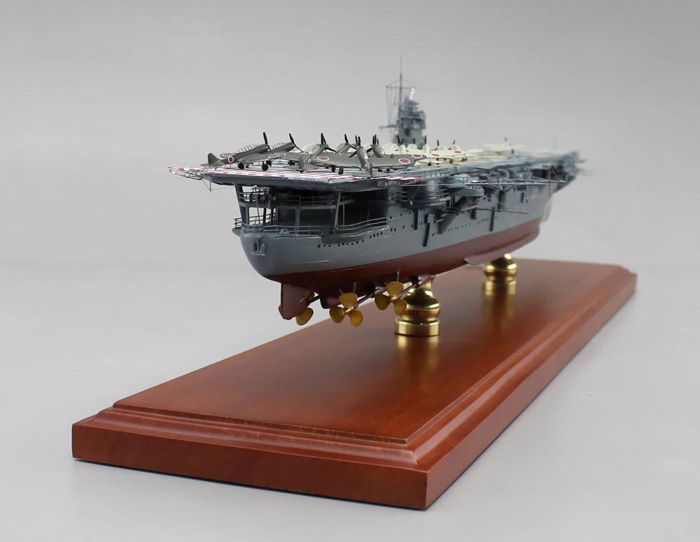 1/350空母飛龍精密模型完成品塗装済、木製ハンドメイド艦船模型、空母飛龍精密艦船模型完成品台座付の製作と通販専門店 ウッドマンクラブ